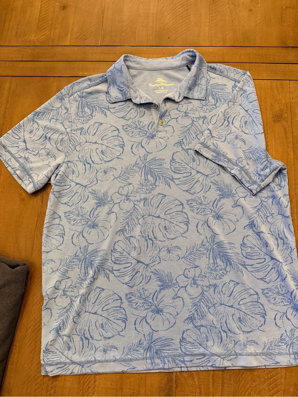 Tommy Bahama Light Blue Tropical Print Polo